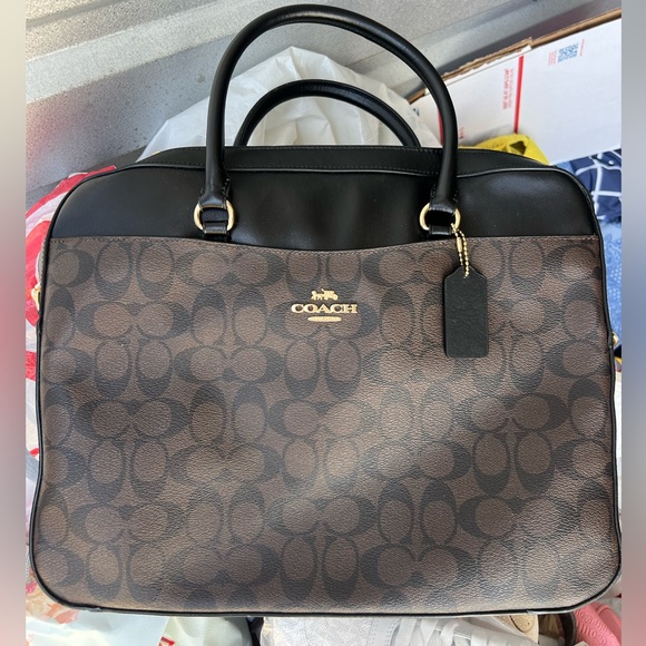 Coach nwt laptop bag logo design great quality classic design w/shoulder strap - Picture 9 of 15
